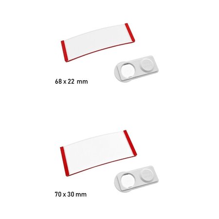 Blanco Polar naambadge kunststof met magneet rood - per 1 stuk