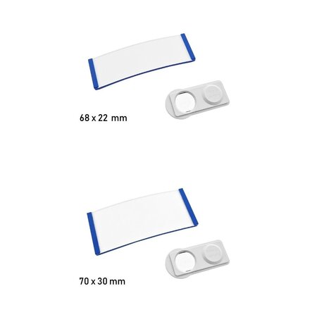 Blanco Polar naambadge kunststof met magneet blauw - per 1 stuk