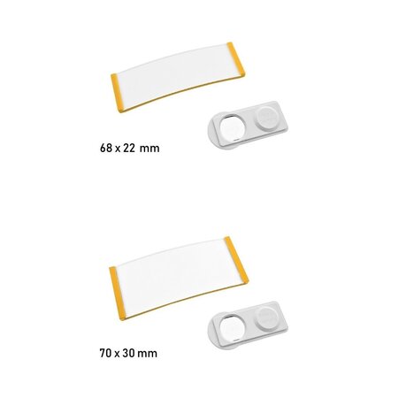 CombiCraft Blanco Polar naambadge kunststof met magneet geel - per 1 stuk