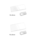 Blanco transparante naambadge Plano kunststof met brochespeld vanaf 10 stuks - per stuk