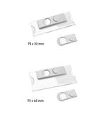 Blanco transparante naambadge Plano kunststof met brochespeld vanaf 10 stuks - per stuk