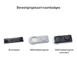 Blanco transparante naambadge Plano kunststof met brochespeld vanaf 10 stuks - per stuk