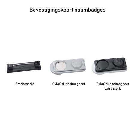 Blanco transparante naambadge Plano kunststof met brochespeld vanaf 10 stuks - per stuk