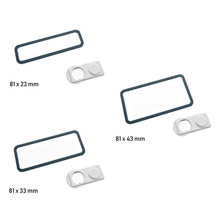 CombiCraft Blanco Office naambadge kunststof met magneet antraciet vanaf 10 stuks - per stuk