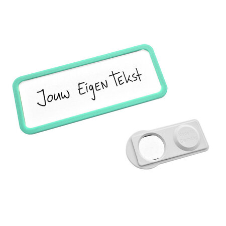 CombiCraft Blanco Office naambadge met magneet turquoise vanaf 10 stuks - per stuk