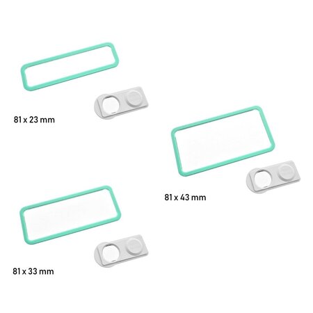 CombiCraft Blanco Office naambadge met magneet turquoise vanaf 10 stuks - per stuk