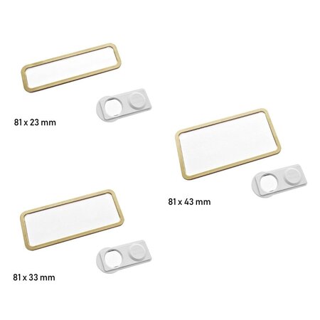 Blanco Office naambadge kunststof met clip goudkleurig vanaf 10 stuks - per stuk