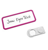 Blanco Office naambadge kunststof met speld magento vanaf 10 stuks - per stuk