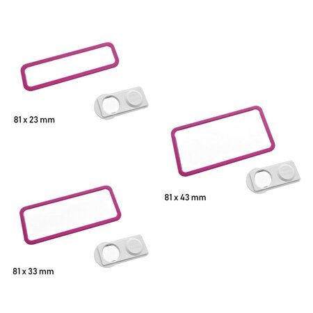 Blanco Office naambadge kunststof met speld magento vanaf 10 stuks - per stuk