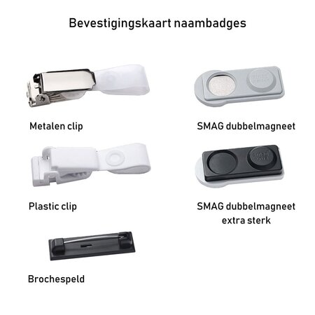 CombiCraft Blanco Office naambadge kunststof met speld magento vanaf 10 stuks - per stuk