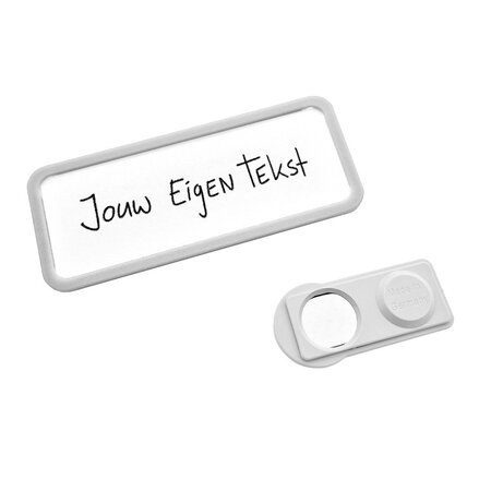CombiCraft Blanco Office naambadge kunststof met clip lichtgrijs vanaf 10 stuks - per stuk