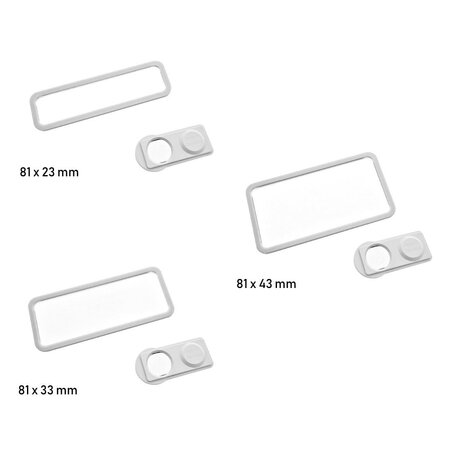 CombiCraft Blanco Office naambadge kunststof met clip lichtgrijs vanaf 10 stuks - per stuk