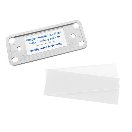Blanco Office naambadge kunststof met speld zilverkleurig vanaf 10 stuks - per stuk