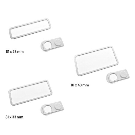 CombiCraft Blanco Office naambadge kunststof met speld zilverkleurig vanaf 10 stuks - per stuk