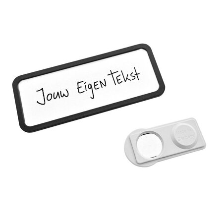 Blanco Office naambadge kunststof met speld zwart vanaf 10 stuks - per stuk