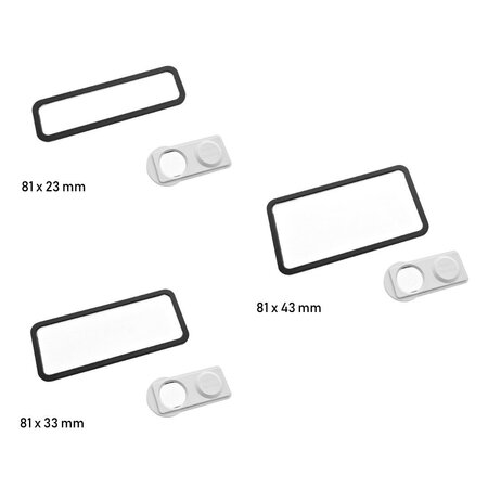 CombiCraft Blanco Office naambadge kunststof met speld zwart vanaf 10 stuks - per stuk