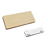 Blanco bamboe naambadge 72x30mm met magneet - per 1 stuk