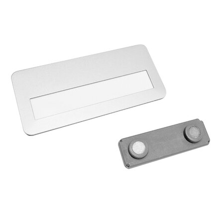 CombiCraft Blanco Alustar naambadge aluminium 74x36mm met magneetsluiting - per 1 stuk