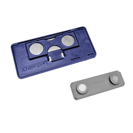 Blanco Alustar naambadge aluminium 74x36mm met magneetsluiting - per 1 stuk