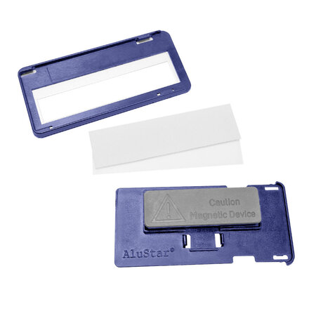 CombiCraft Blanco Alustar naambadge aluminium 74x36mm met magneetsluiting - per 1 stuk