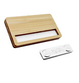 CombiCraft Blanco bamboe naambadge 72x38mm met venster en magneet - per 1 stuk