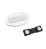 Blanco naambadge plastic 65x35mm ovaal - per 1 stuk