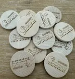 CombiCraft Houten munten met eigen gravering Ø37mm - per 100 stuks