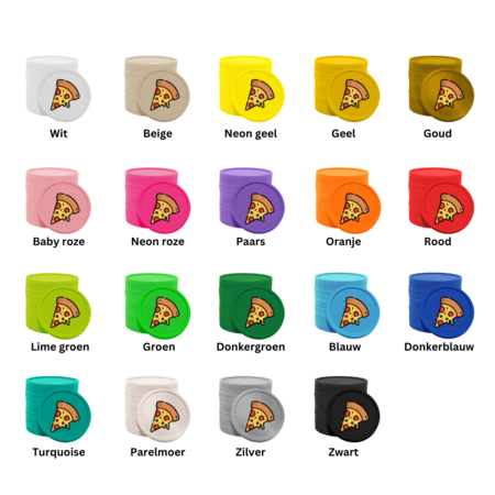 Gekleurde pizza consumptiemunten Ø29mm - per 100 stuks