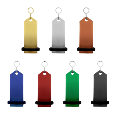 Blanco Midi Bumerang aluminium hotel sleutelhanger 30x75 mm