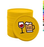 CombiCraft Gekleurde bier en wijn consumptiemunten Ø29mm - 100 stuks