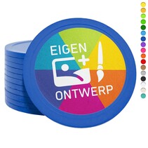 Bedrukte munten plastic Ø70mm - 50 stuks