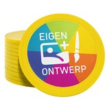 Grote plastic munten Ø70mm met jouw eigen ontwerp