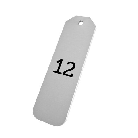 Aluminium nummerplaatje 30x100mm met nummer - per stuk