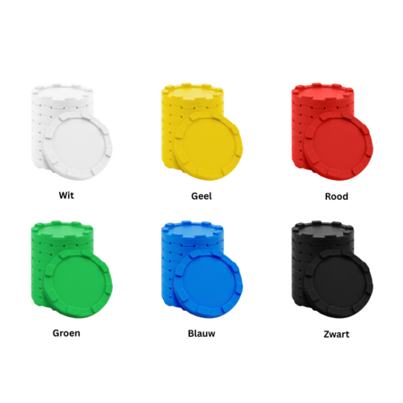 CombiCraft Stapelbare munten of fiches in meerdere kleuren Ø29mm - 100 stuks