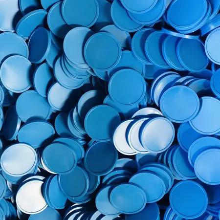 Blanco plastic munten Ø29mm - per 100 stuks