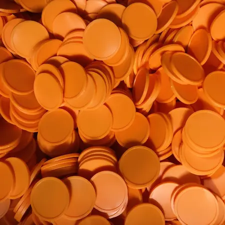 Blanco plastic munten Ø29mm - per 100 stuks