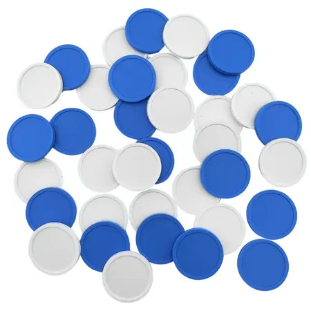 Blanco plastic munten Ø24mm - per 100 stuks
