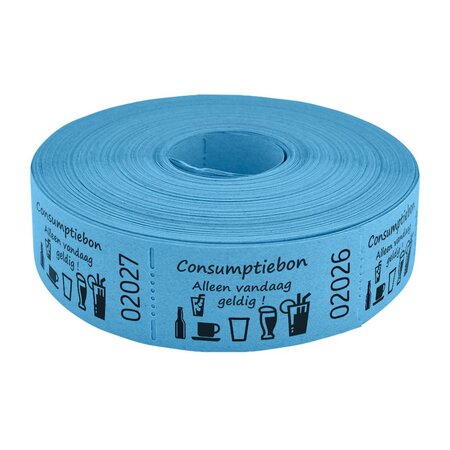 Consumptiebon op rol 57x30mm met tekst 'Alleen vandaag geldig' - per 1000 bonnen