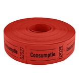 Consumptiebonnen op rol 57x30mm met tekst consumptie - per 1000 bonnen