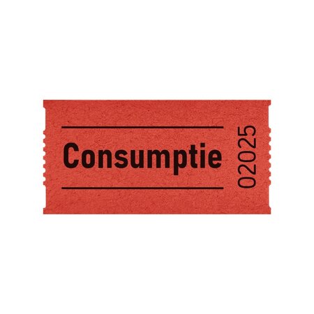 Consumptiebonnen op rol 57x30mm met tekst consumptie - per 1000 bonnen