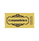 Consumptiebonnen op rol 57x30mm met tekst consumptie in vintage uitvoering - per 1000 bonnen