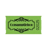 CombiCraft Consumptiebonnen op rol 57x30mm met tekst consumptie in vintage uitvoering - per 1000 bonnen