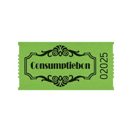 Consumptiebonnen op rol 57x30mm met tekst consumptie in vintage uitvoering - per 1000 bonnen