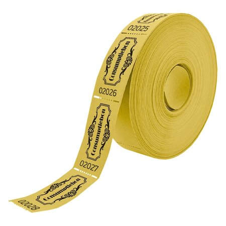Consumptiebonnen op rol 57x30mm met tekst consumptie in vintage uitvoering - per 1000 bonnen