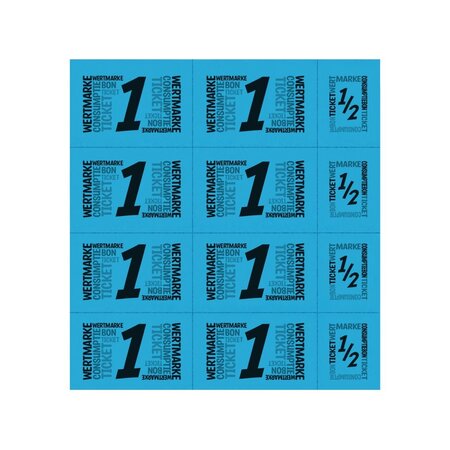 Consumptiekaart met hele en halve consumpties zwarte druk 10 consumpties - per 50 kaarten