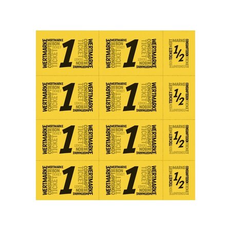Consumptiekaart met hele en halve consumpties zwarte druk 10 consumpties - per 50 kaarten