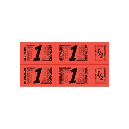 CombiCraft Consumptiekaart met hele en halve consumpties zwarte druk 5 consumpties - per 50 kaarten