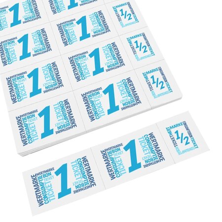 Consumptiekaarten met hele en halve consumpties met full colour opdruk 10 consumpties - per 50 kaarten