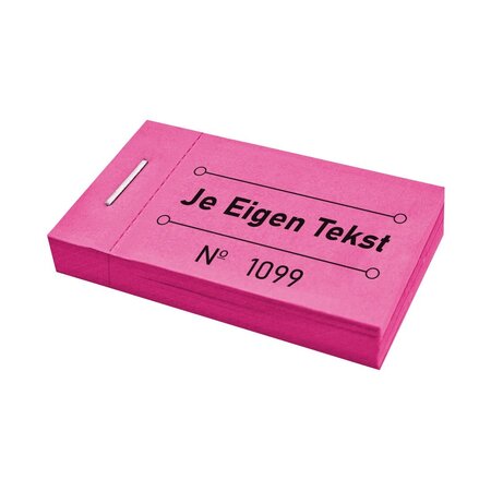 Consumptiebon in boekje met eigen tekst 50x30mm - 30 bonnen per boekje - per 810 bonnen