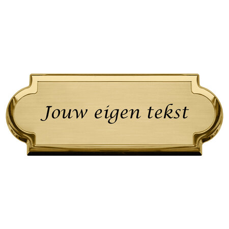 Messing naambordje Velinia met eigen regels tekst - per 1 stuk
